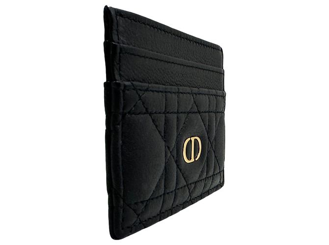 Dior Damen-Kartenhalter Cannage mit Freesia CD-Logo Schwarz - Ansicht 8