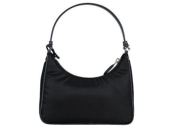 Prada Borsa hobo in Saffiano Re-Nylon Nero - vista 5