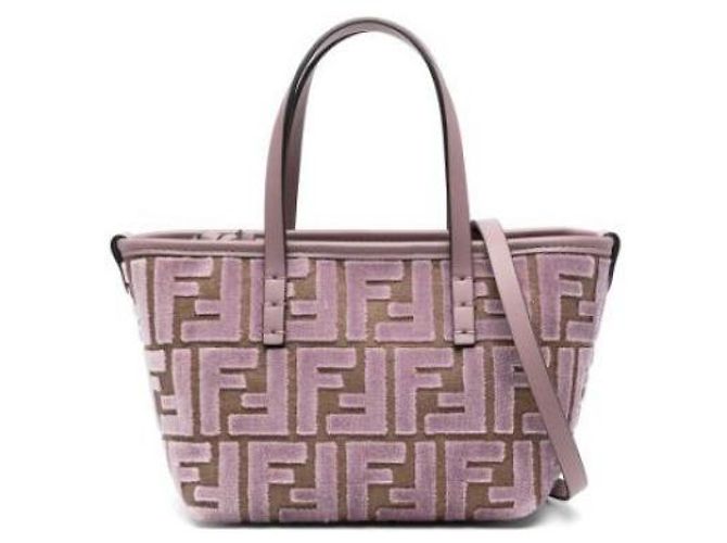 Fendi Mini borsa in jacquard di velluto Rosa - vista 4