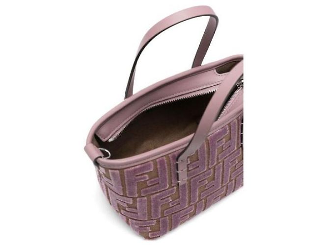 Fendi Mini borsa in jacquard di velluto Rosa - vista 5