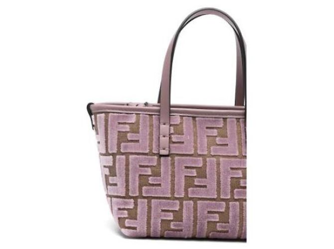 Fendi Mini borsa in jacquard di velluto Rosa - vista 7