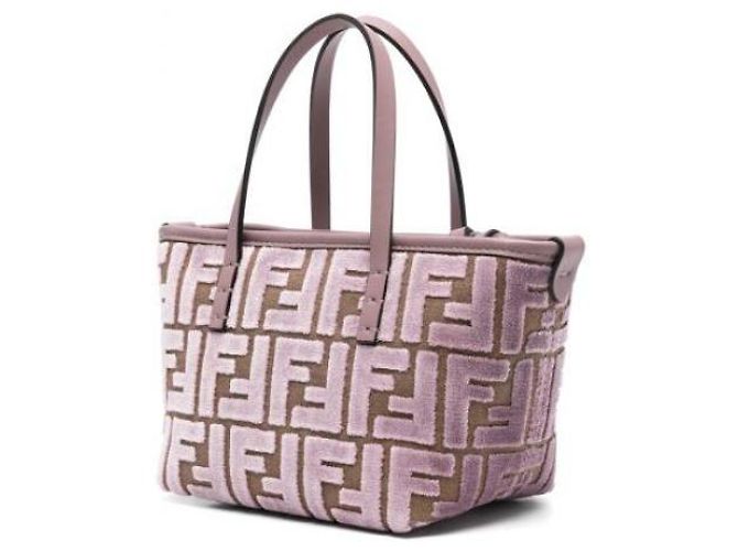 Fendi Mini borsa in jacquard di velluto Rosa - vista 8