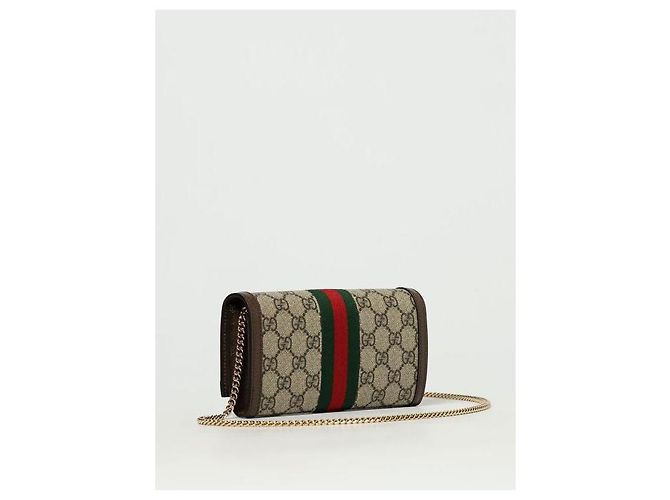 Gucci Portafoglio con catena Ophidia Marrone - vista 6
