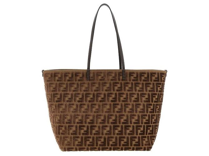 Fendi Große Jacquard-Shopper-Tasche Braun - Ansicht 4