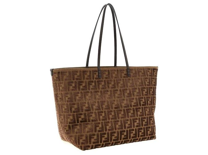 Fendi Große Jacquard-Shopper-Tasche Braun - Ansicht 5