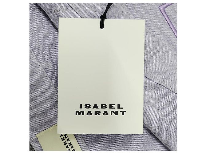 Isabel Marant YENKY Logo bestickte Einkaufstasche Flieder Lila - Ansicht 17