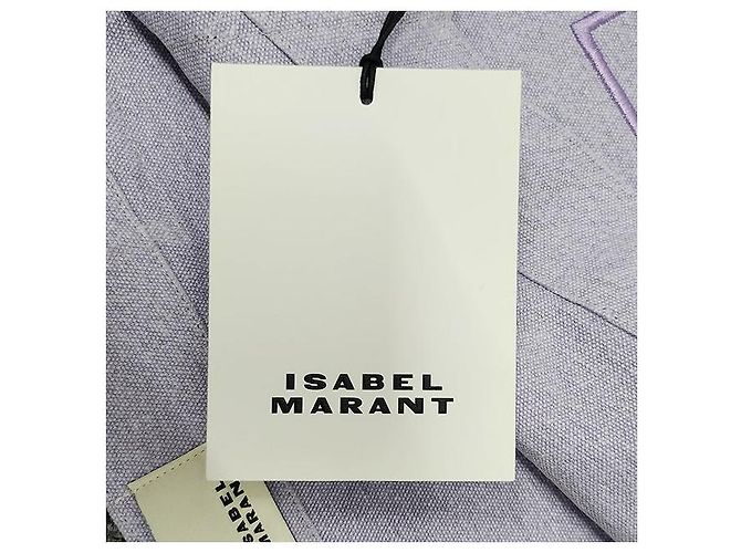 Isabel Marant YENKY Logo bestickte Einkaufstasche Flieder Lila - Ansicht 7