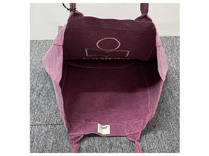 Isabel Marant YENKY Logo bestickte Einkaufstasche Pflaume Lila - Ansicht 16