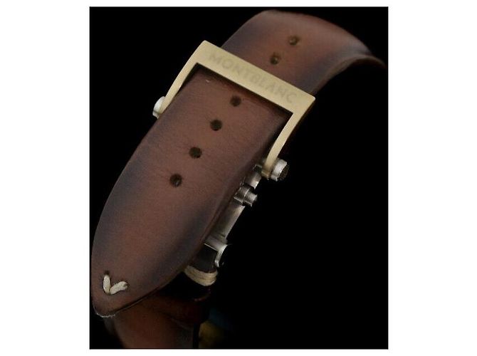 Montblanc Giosphere Edição Limitada Bronze Automático Pulseira de Couro Dourado - vista 6