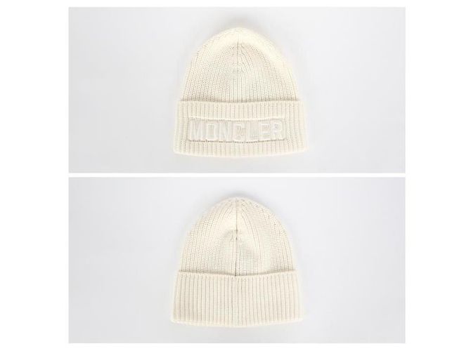 Beanie mit Moncler Schriftzug-Patch Weiß - Ansicht 2