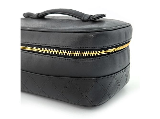 Chanel Pochette da trucco rotonda Vanity con logo CC per donne - Oro e Nero - vista 7
