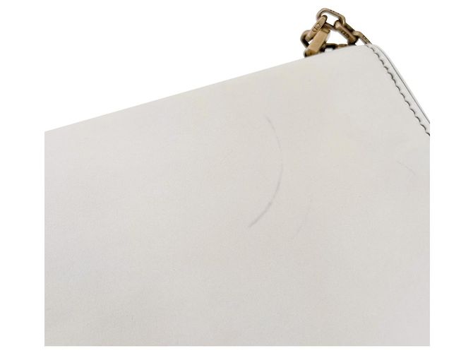 Dior Borsa a tracolla in pelle con patta e catena bianca Bianco - vista 10