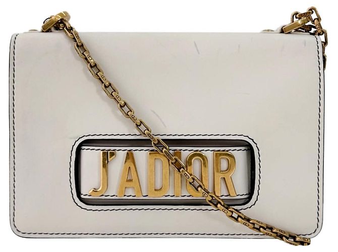 Dior Borsa a tracolla in pelle con patta e catena bianca Bianco - vista 2