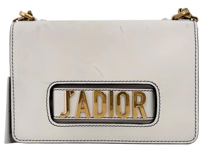 Dior Borsa a tracolla in pelle con patta e catena bianca Bianco - vista 3