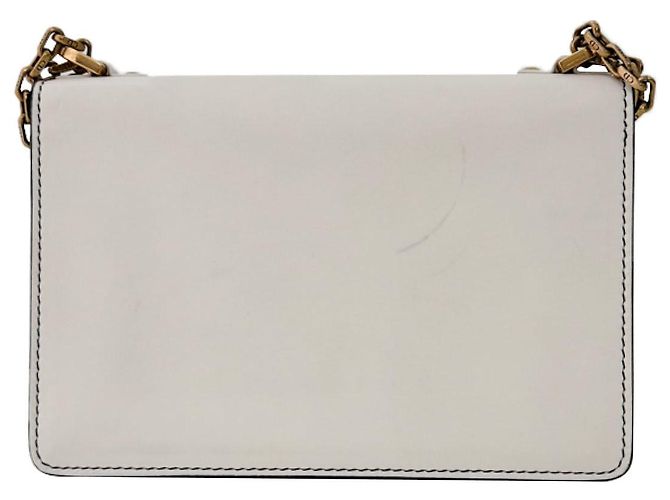Dior Borsa a tracolla in pelle con patta e catena bianca Bianco - vista 5