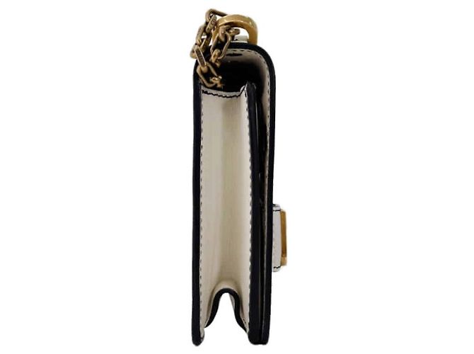 Dior Borsa a tracolla in pelle con patta e catena bianca Bianco - vista 6