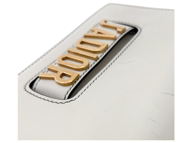 Dior Borsa a tracolla in pelle con patta e catena bianca Bianco - vista 9