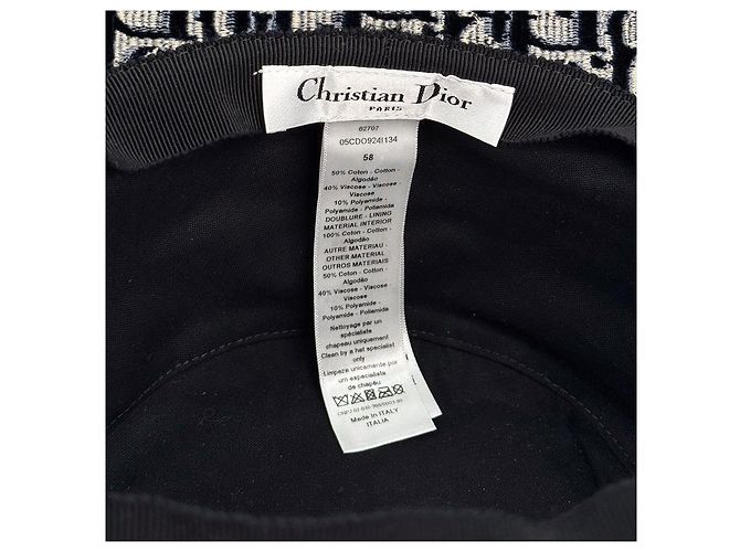 Dior Cappello bucket in ricamo obliquo blu navy - vista 8