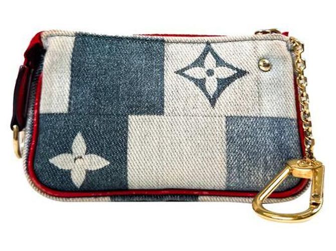 Louis Vuitton Porte-clés en denim monogrammé, pochette à pièces micro - vue 2