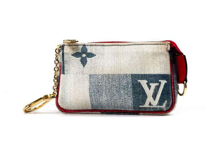 Louis Vuitton Porte-clés en denim monogrammé, pochette à pièces micro - vue 4