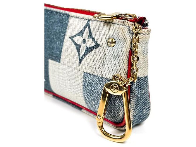 Louis Vuitton Porte-clés en denim monogrammé, pochette à pièces micro - vue 7
