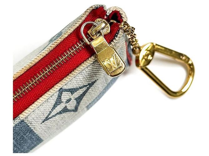 Louis Vuitton Porte-clés en denim monogrammé, pochette à pièces micro - vue 8