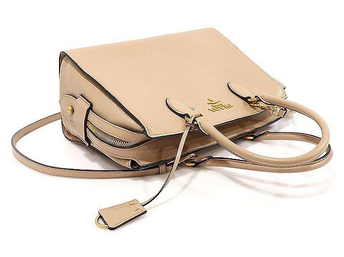 Double Prada Beige Grace Piel de Ternera Letra Dorada Dorado - vista 4