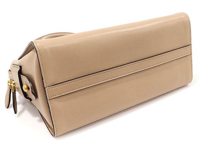 Double Prada Beige Grace Piel de Ternera Letra Dorada Dorado - vista 5