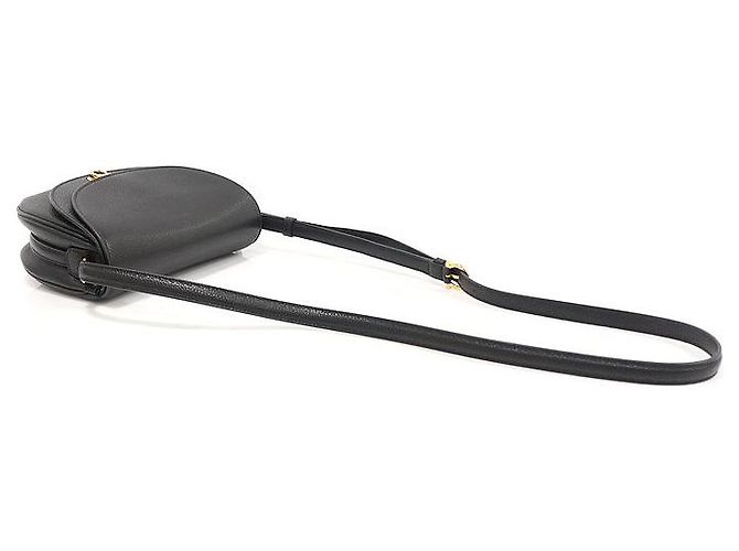 Salvatore Ferragamo Piccola borsa a tracolla in pelle di vitello nera con Gancini dorato Nero - vista 4