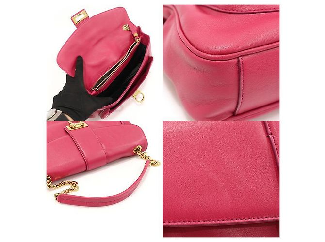 Salvatore Ferragamo Borsa a Spalla PAULA Gancini in Pelle Rosa - vista 5