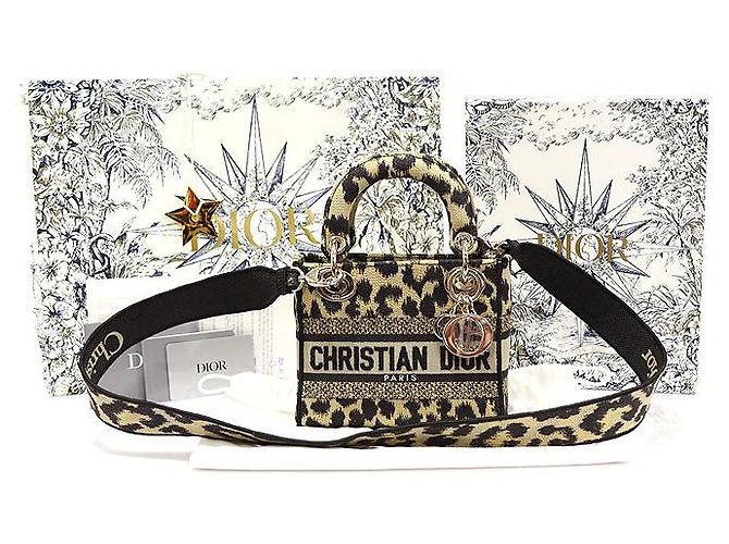Dior Mini D-Lite Lady MIZZA ricamato beige e nero Marrone - vista 2
