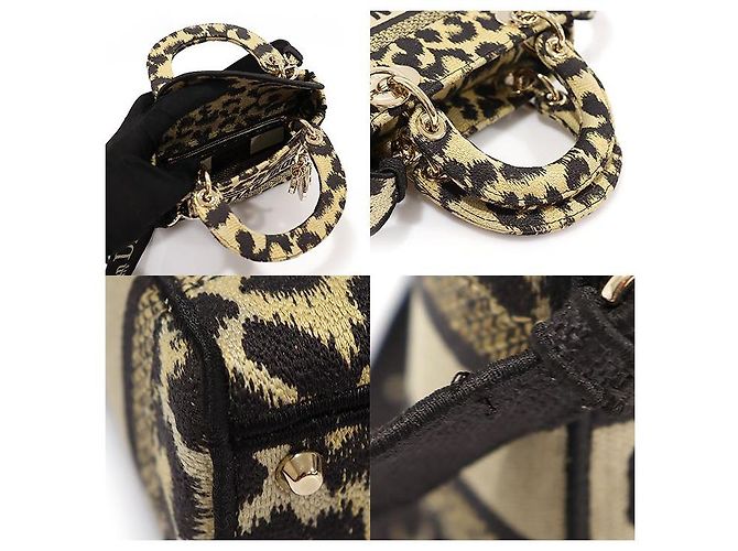 Dior Mini D-Lite Lady MIZZA ricamato beige e nero Marrone - vista 6