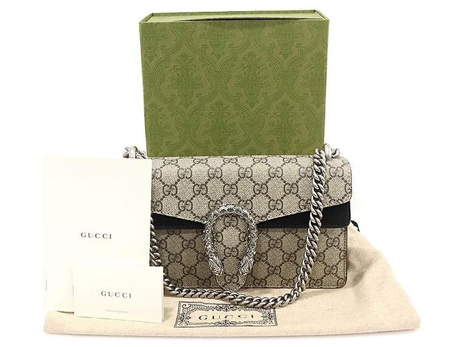 Gucci Borsa a spalla piccola Dionysus in tela GG Supreme con cristalli Marrone - vista 2