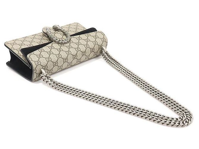Gucci Borsa a spalla piccola Dionysus in tela GG Supreme con cristalli Marrone - vista 4