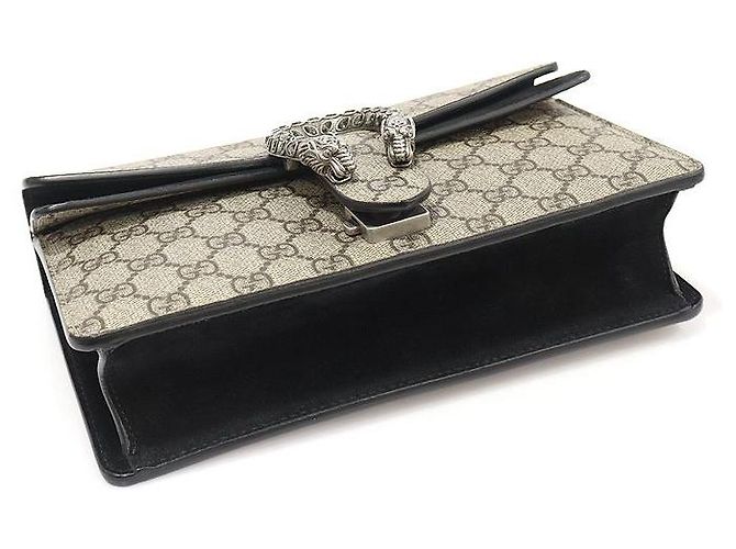Gucci Borsa a spalla piccola Dionysus in tela GG Supreme con cristalli Marrone - vista 5