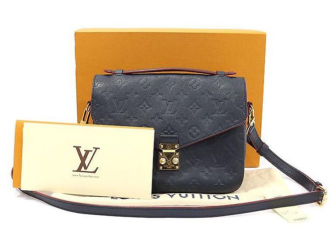 Louis Vuitton Pochette Metis Monogram Empreinte Marine Rouge Blu - vista 2