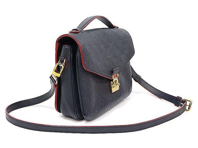 Louis Vuitton Pochette Metis Monogram Empreinte Marine Rouge Blu - vista 3