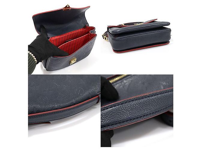 Louis Vuitton Pochette Metis Monogram Empreinte Marine Rouge Blu - vista 5