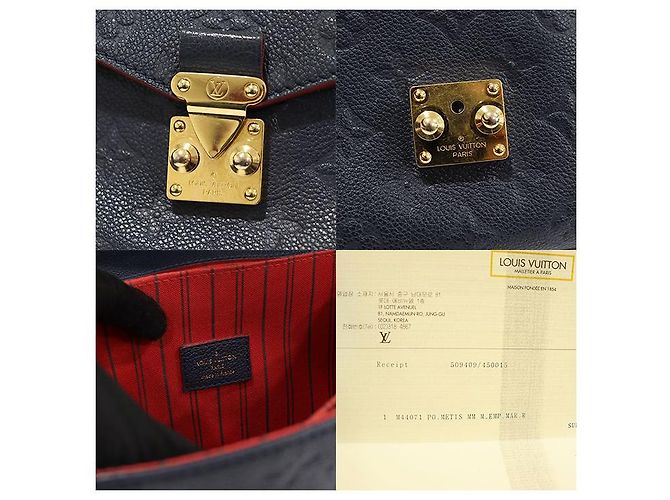 Louis Vuitton Pochette Metis Monogram Empreinte Marine Rouge Blu - vista 7