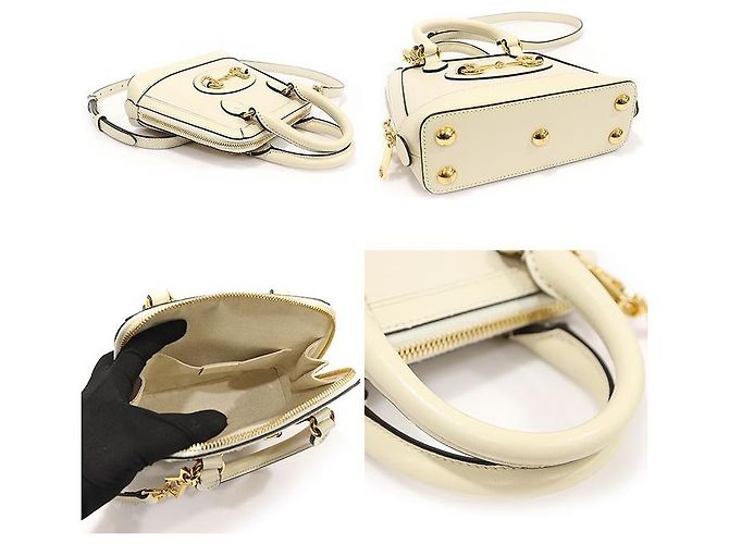 Gucci Mini-Handtasche aus weißem Leder mit Pferdebit - Ansicht 4