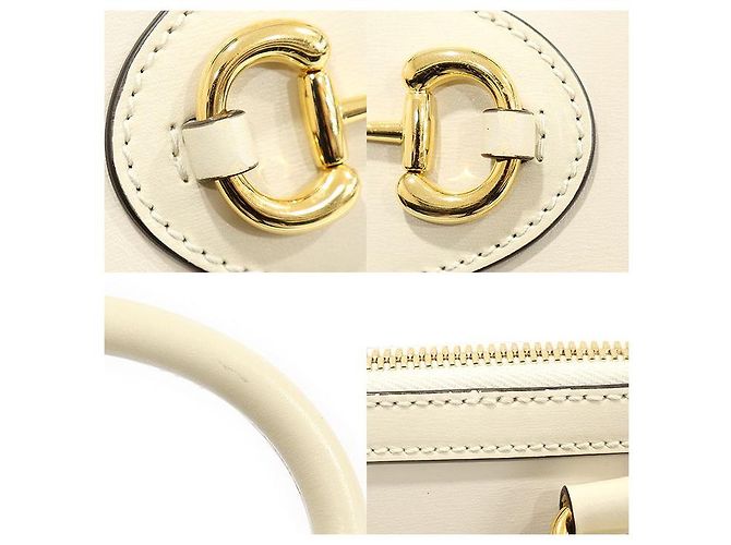 Gucci Mini-Handtasche aus weißem Leder mit Pferdebit - Ansicht 6