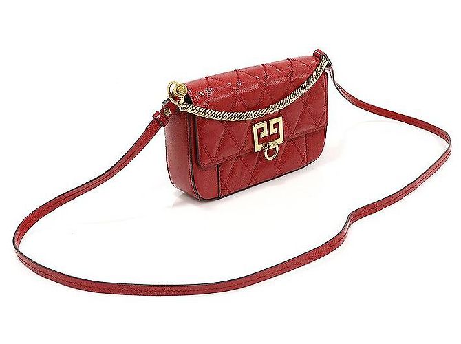Givenchy Mini bolsa transversal de couro de cabra vermelha acolchoada - vista 3