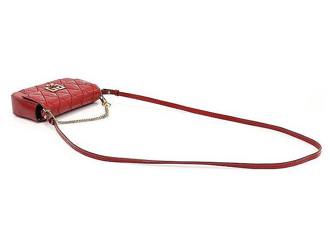 Givenchy Mini bolsa transversal de couro de cabra vermelha acolchoada - vista 4