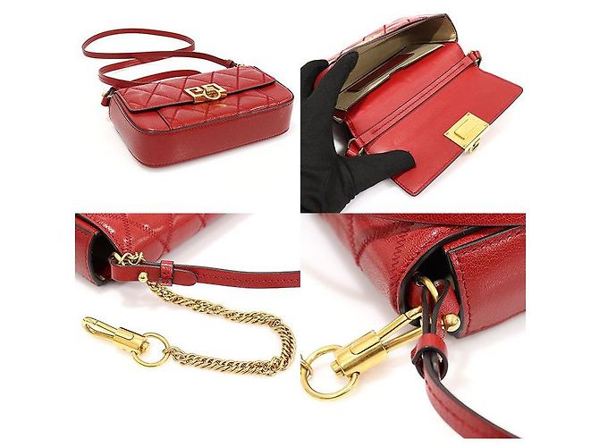 Givenchy Mini bolsa transversal de couro de cabra vermelha acolchoada - vista 5