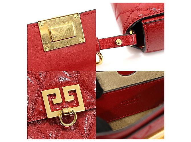 Givenchy Mini bolsa transversal de couro de cabra vermelha acolchoada - vista 7