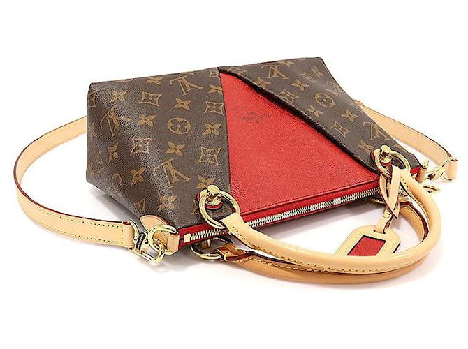 Louis Vuitton Rote Monogramm-Canvas Tote BB Braun - Ansicht 4