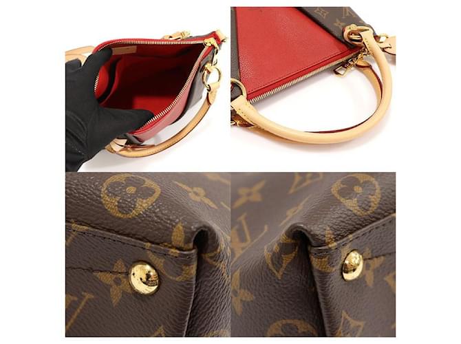 Louis Vuitton Rote Monogramm-Canvas Tote BB Braun - Ansicht 6
