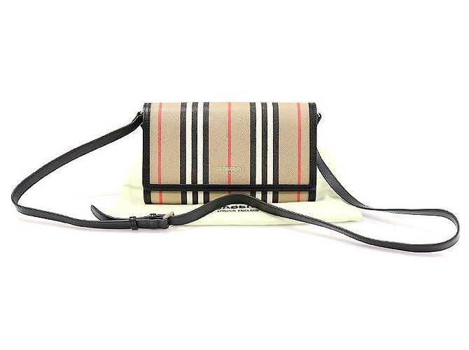 Burberry Cartera cruzada de lona con rayas Icon Stripe HANNAH Blanco - vista 2