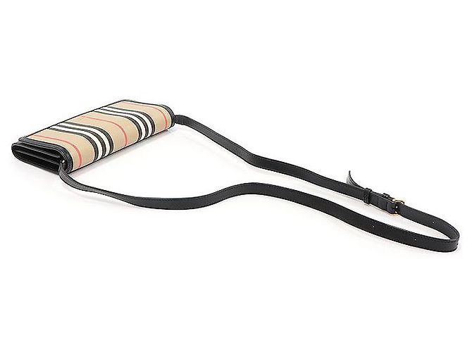 Burberry Cartera cruzada de lona con rayas Icon Stripe HANNAH Blanco - vista 4