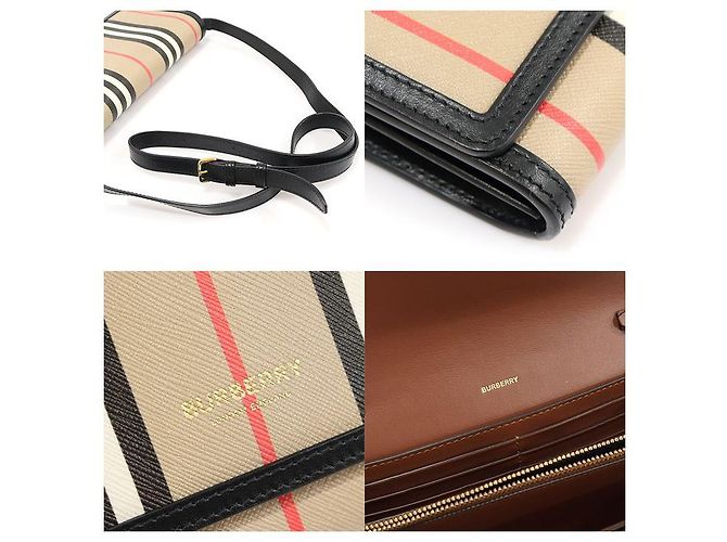 Burberry Cartera cruzada de lona con rayas Icon Stripe HANNAH Blanco - vista 7